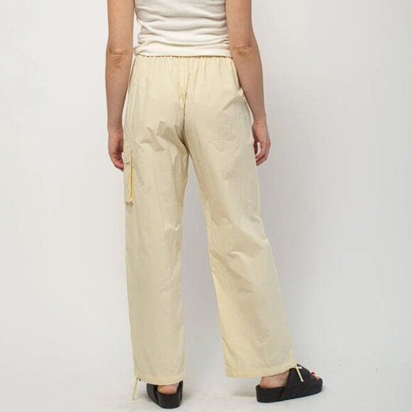 DONNI. Women's Nylon Cargo Pants Size S In Cream - Picture 2 of 13